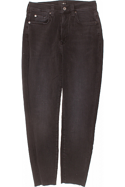 černé Džíny S Vysokým Pasem Strečové Rovné Velikost XXS