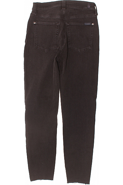 černé džíny s vysokým pasem strečové rovné Velikost XXS | Unimoda | obrázek 2