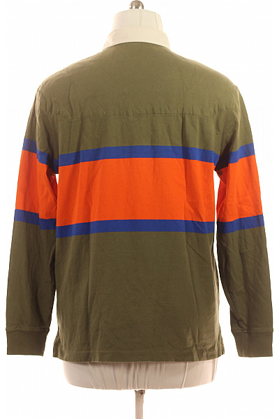 Ralph Lauren Pánské khaki pruhované tričko s dlouhým rukávem a nášivkou Velikost L | Ralph Lauren | obrázek 2