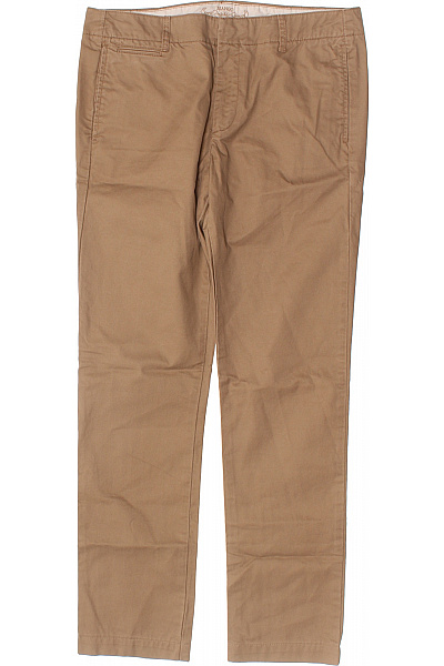 MANGO Dámské bavlněné plátěné chinos volné rovné ležérní hnědé s kapsami Velikost 38+ | MANGO | obrázek 2