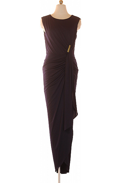 APART Dlouhé Fialové Polyesterové Elegantní Večerní šaty Bez Rukávů Velikost 36