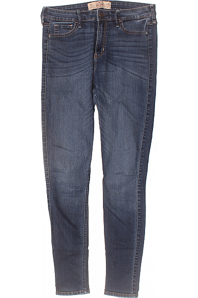 Hollister Dámské Modré Strečové Skinny Džíny Seprané Vysoký Pas Vel. 28/31