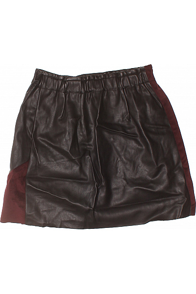 ZARA Dámská kožená áčková mini sukně s tweedem podzimní hnědočervená Velikost XS | ZARA | obrázek 2