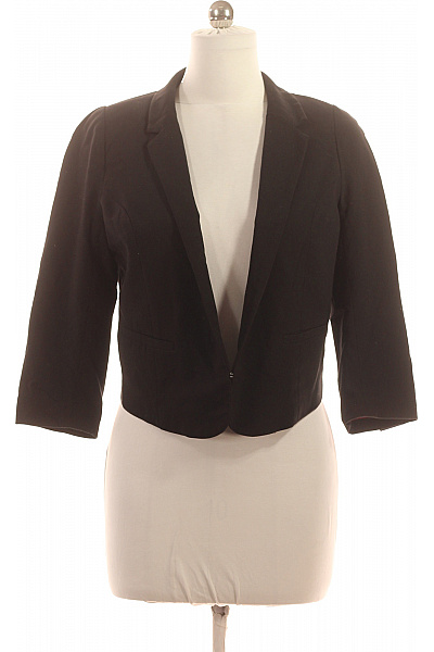 HM  Černý krátký blejzr s 3/4 rukávem elegantní vypasované do pasu Vel. 42 | HM  | obrázek 2