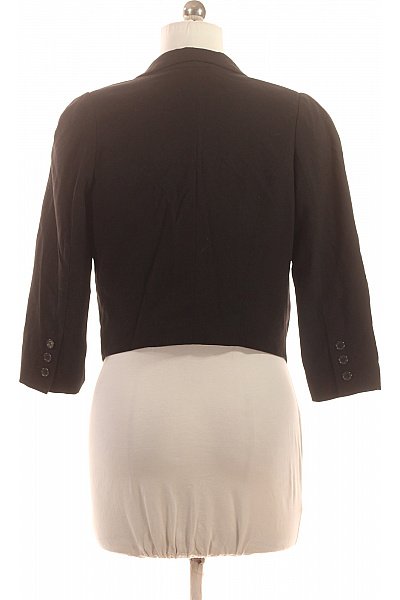 HM  Černý krátký blejzr s 3/4 rukávem elegantní vypasované do pasu Vel. 42 | HM  | obrázek 3