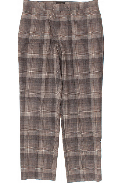 BRAX Dámské bavlněné oblekové kalhoty kostkované rovné elegantní business Vel. 44 | BRAX | obrázek 2