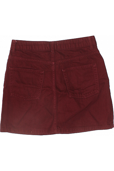 Topshop Bavlněná bordó mini sukně s kapsami áčková jednobarevná Vel. 38 | Topshop | obrázek 3