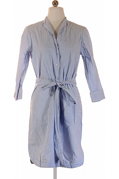 LAWRENCE GREY Dámské košilové šaty s páskem modré pruhované bavlna volnočasové jarní Vel. 34 | LAWRENCE GREY | obrázek 2