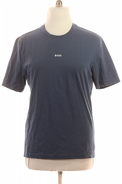 Hugo Boss Pánské Modré Tričko Basic S Krátkým Rukávem S Nápisem Velikost XL | Hugo Boss | obrázek 2