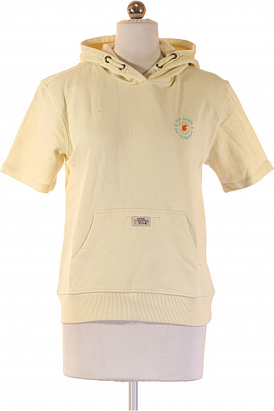 Vingino Dívčí Bavlněné žluté Mikinové Tričko S Kapucí A Klokaní Kapsou Vel. EU 152