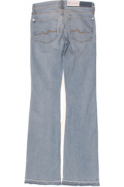 Modré seprané zvonové džíny s dírami a roztřepenými nohavicemi Velikost 26 | Unimoda | obrázek 2