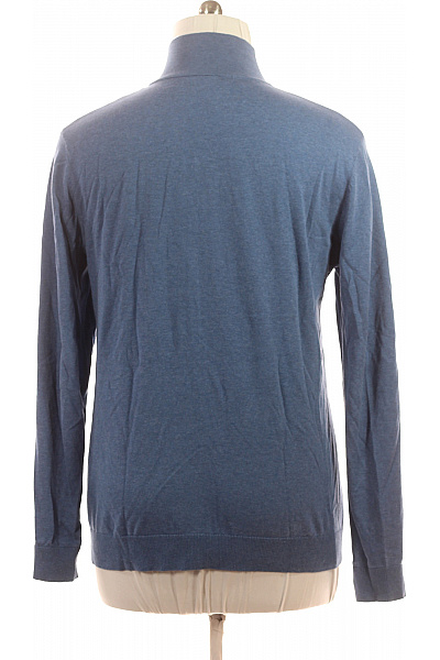 SELECTED Pánský modrý kardigan na zip se stojáčkem žebrovaný basic lehký Velikost L | SELECTED | obrázek 2