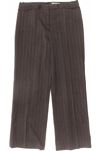 COMMA Dámské oblekové polyesterové kalhoty hnědé pruhované široké business Velikost 38 | COMMA | obrázek 2