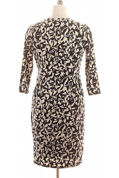 COMMA Dámské polyesterové zavinovací šaty s 3/4 rukávem a abstraktním vzorem ke kolenům Vel. 38 | COMMA | obrázek 2