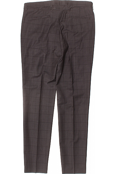 BENVENUTO Dámské společenské kostkované kalhoty tmavě šedé rovné Velikost 48 | BENVENUTO | obrázek 2