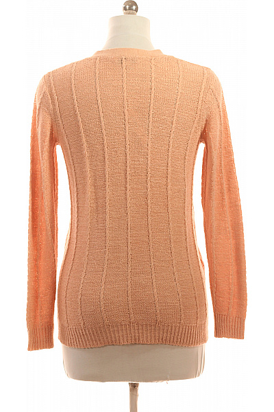 Amara Reya dámský propínací kardigan s výstřihem do V oranžový pletený lehký Velikost L | Amara Reya | obrázek 3