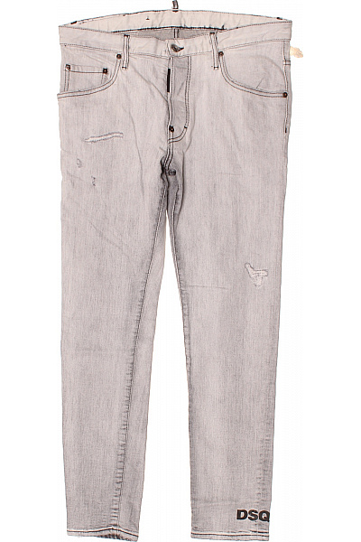 Dsquared2 Pánské Rovné Džíny Seprané S Dírami Vel. 48