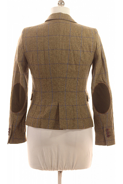 ZARA Vlněné hnědé sako kostkované podzimní vypasované ležérní Velikost M | ZARA | obrázek 3