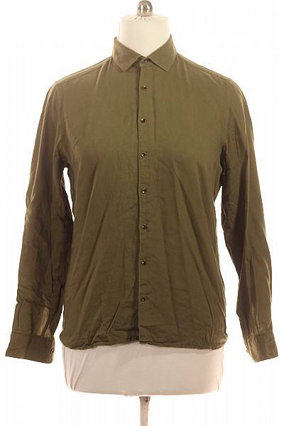 OLYMP Pánská bavlněná košile khaki dlouhý rukáv ležérní regular fit Velikost L | OLYMP | obrázek 2