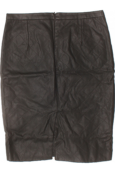 PROMISS Dámská prošívaná kožená pouzdrová sukně ke kolenům hnědá se zipy Velikost 36 | PROMISS | obrázek 2