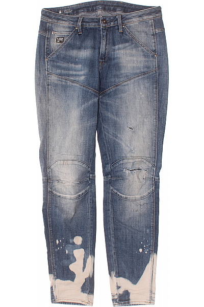 G-Star Dámské Modré Seprané Džíny S Koleny A Batikou Velikost 26