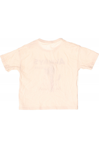 Dětské Chlapecké Tričko Světlé Béžové Potisk Krátký Rukáv Letní