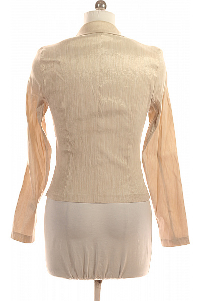 Bavlněné letní sako vypasované elegantní béžové s knoflíky Velikost 40 | Unimoda | obrázek 3