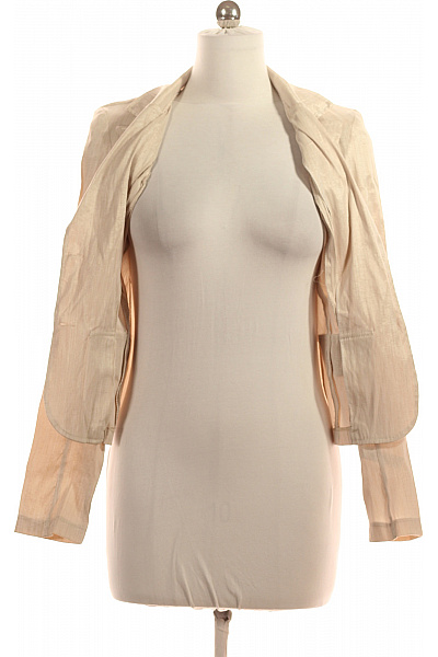 Bavlněné letní sako vypasované elegantní béžové s knoflíky Velikost 40 | Unimoda | obrázek 4
