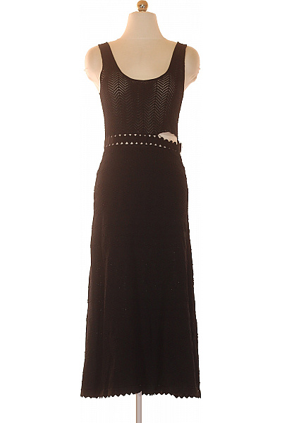 CLAUDIE PIERLOT Černé Pletené šaty Bez Rukávů Maxi Velikost XS