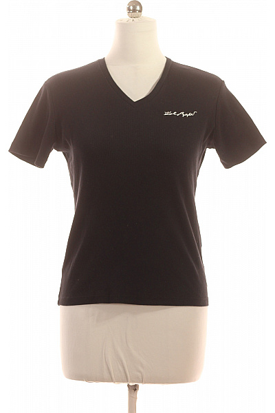 Karl Lagerfeld Dámské bavlněné černé tričko s krátkým rukávem a výšivkou basic Vel. L | Karl Lagerfeld | obrázek 2