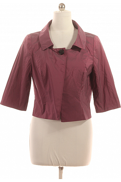 Vera Mont Bordový krátký blejzr s 3/4 rukávem elegantní vypasované do pasu Vel. 40 | Vera Mont | obrázek 2