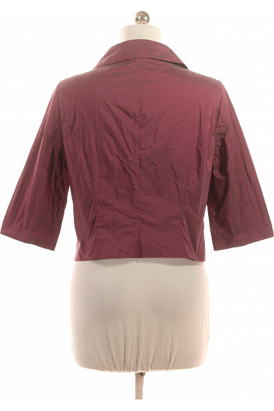 Vera Mont Bordový krátký blejzr s 3/4 rukávem elegantní vypasované do pasu Vel. 40 | Vera Mont | obrázek 3