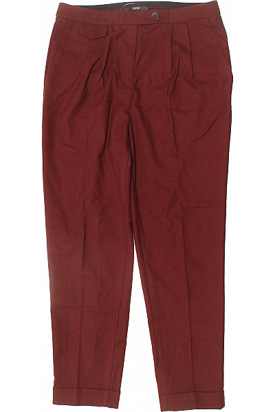 Esprit Dámské Bordó Chino Kalhoty S Puky Ležérní Rovné Velikost EU 38