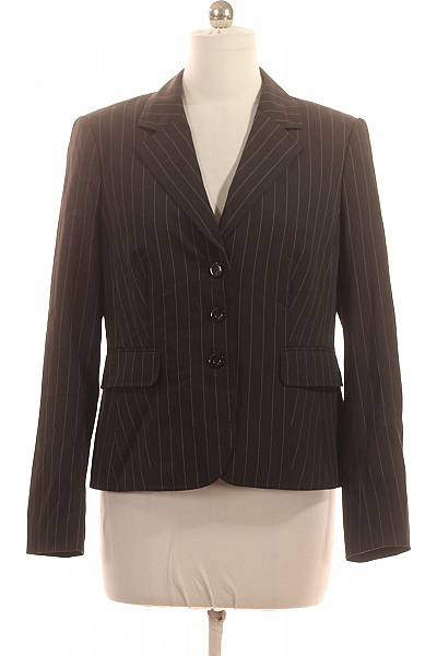 BETTY BARCLAY Dámské Polyesterové Business Blejzr Hnědé Pruhované Vypasované Elegantní Velikost 42 | BETTY BARCLAY | obrázek 2