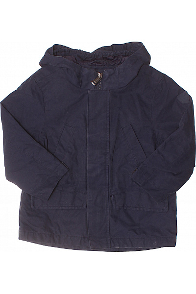 Dětská Chlapecká Bunda Tmavě Modrá Parka Kapuce Zip Kapesní | Unimoda | obrázek 2