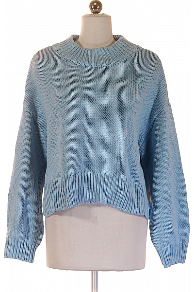 VERO MODA Dámský modrý crop pletený pulovr se stojáčkem volný Vel. EU S | VERO MODA | obrázek 2