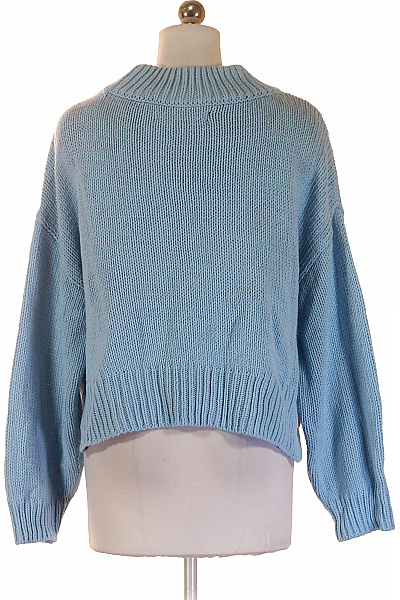 VERO MODA Dámský modrý crop pletený pulovr se stojáčkem volný Vel. EU S | VERO MODA | obrázek 3