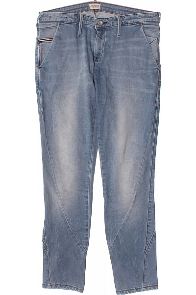 TOMMY HILFIGER Dámské Džíny Modré Strečové Seprané Rovné Velikost 28/30