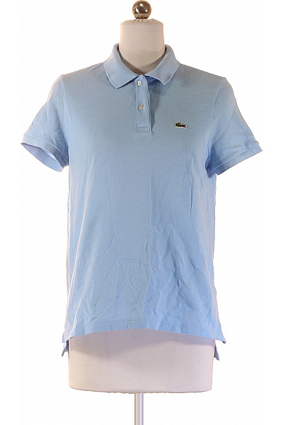 LACOSTE Dámské Bavlněné Polo Tričko S Krátkým Rukávem A Límečkem Světle Modré Vel. 36