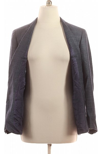 Pánské modré sako struktura jednořadé elegantní business volnočasové Velikost XXL | Unimoda | obrázek 4