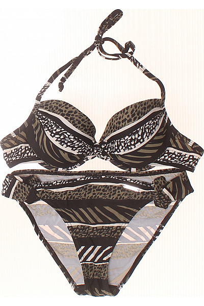 Bruno Banani Dámské Dvoudílné Plavky Za Krk Na Zavazování Pruhované Tygrové