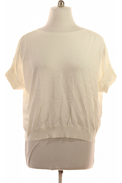 MORE & MORE Dámská Pletená Halenka S Krátkým Rukávem Bílá Vel. 44