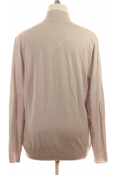 HACKETT Pánská Merino mikina světle růžová na zip lehká jednobarevná elegantní Velikost XXXL | HACKETT | obrázek 2