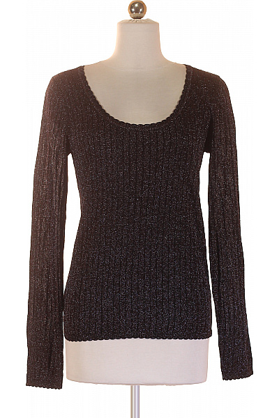 neo noir Dámská viskózová pletená halenka černá lesklá s dlouhým rukávem Vel. 42 | neo noir | obrázek 2