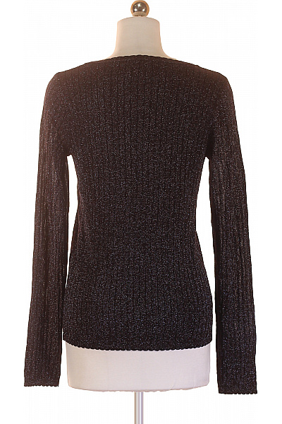 neo noir Dámská viskózová pletená halenka černá lesklá s dlouhým rukávem Vel. 42 | neo noir | obrázek 3