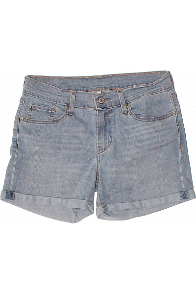 Dámské bavlněné modré riflové krátké kraťasy ležérní s kapsami Vel. 28 | Unimoda | obrázek 2