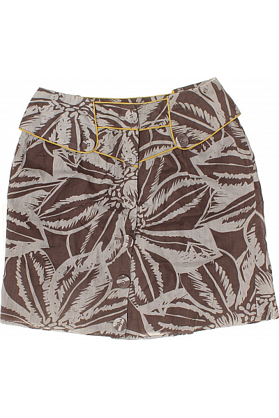Dranella Dámská mini sukně hnědá béžová lístky knoflíky letní Velikost 36 | Dranella | obrázek 2