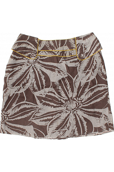 Dranella Dámská mini sukně hnědá béžová lístky knoflíky letní Velikost 36 | Dranella | obrázek 3