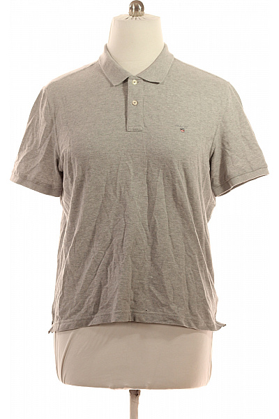 GANT Polo Tričko šedé Basic S Krátkým Rukávem A Výšivkou Vel. L