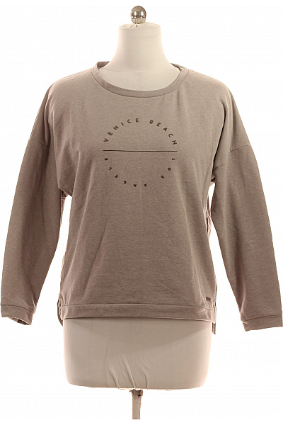 Venice Beach Dámská Mikina Béžová Přes Hlavu S Dlouhým Rukávem Streetwear Crewneck Vel. L